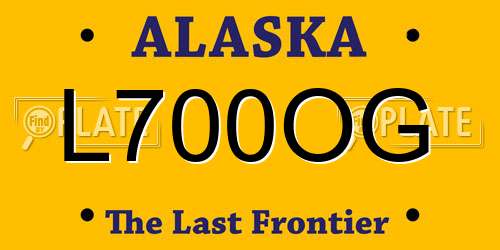 L700OG Alaska License Plate