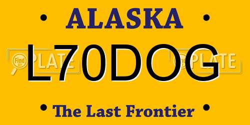 L70DOG Alaska License Plate