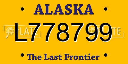 L778799 Alaska License Plate