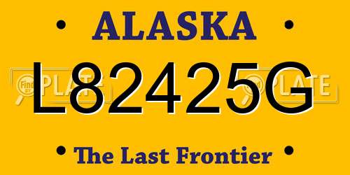 L82425G Alaska License Plate