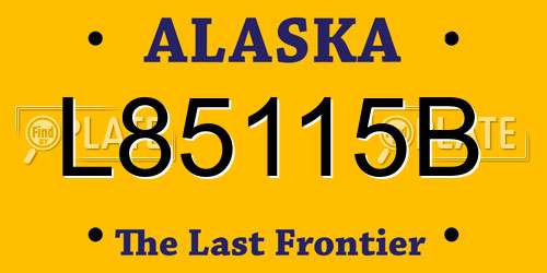 L85115B Alaska License Plate