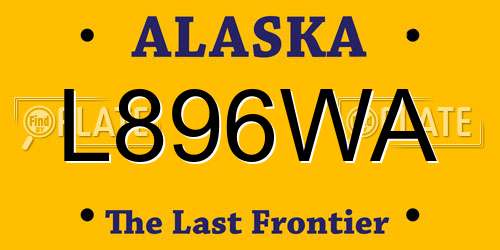 L896WA Alaska License Plate