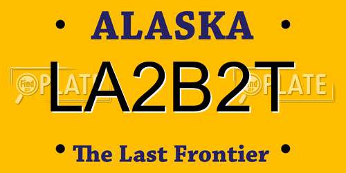 LA2B2T Alaska License Plate