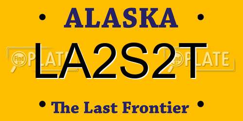 LA2S2T Alaska License Plate