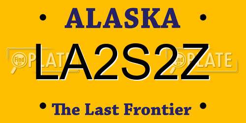 LA2S2Z Alaska License Plate