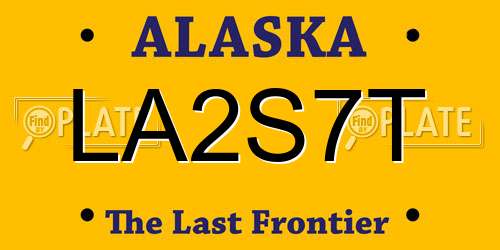 LA2S7T Alaska License Plate