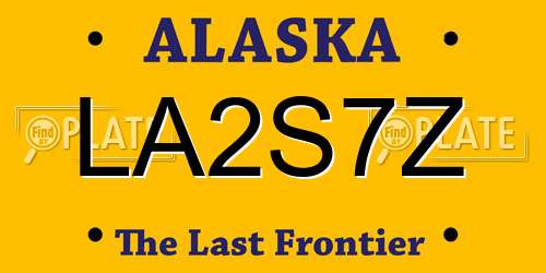 LA2S7Z Alaska License Plate