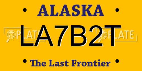 LA7B2T Alaska License Plate