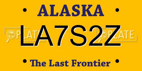 LA7S2Z Alaska License Plate