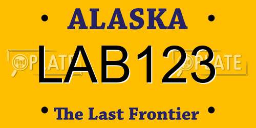 LAB123 Alaska License Plate