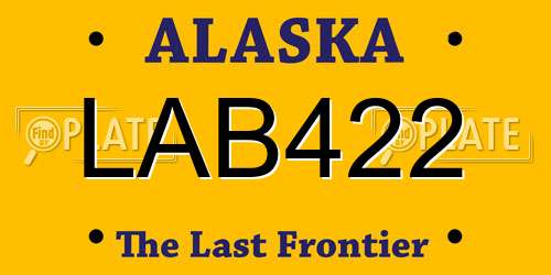 LAB422 Alaska License Plate