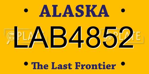 LAB4852 Alaska License Plate
