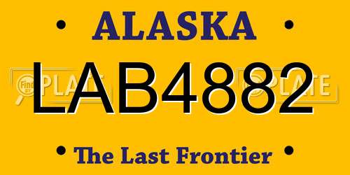 LAB4882 Alaska License Plate