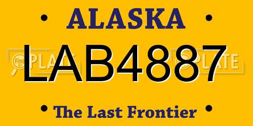 LAB4887 Alaska License Plate