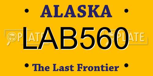 LAB560 Alaska License Plate