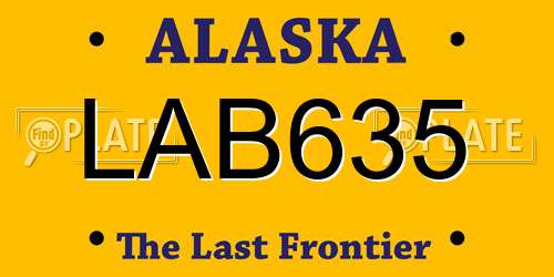 LAB635 Alaska License Plate