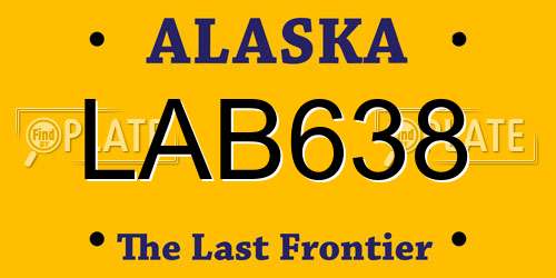 LAB638 Alaska License Plate