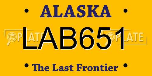 LAB651 Alaska License Plate