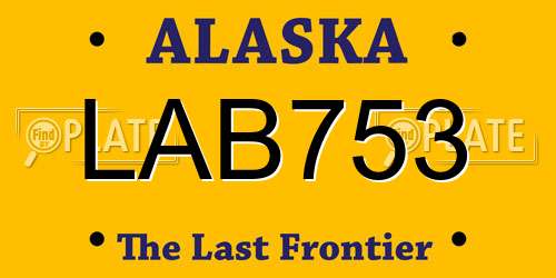 LAB753 Alaska License Plate