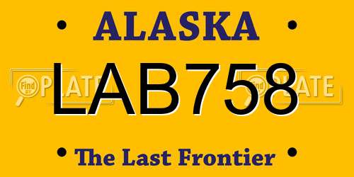 LAB758 Alaska License Plate