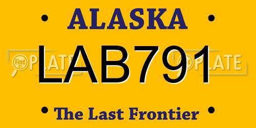 LAB791 Alaska License Plate