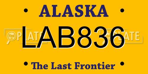 LAB836 Alaska License Plate