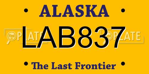 LAB837 Alaska License Plate