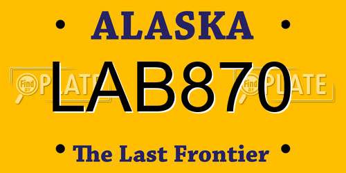 LAB870 Alaska License Plate