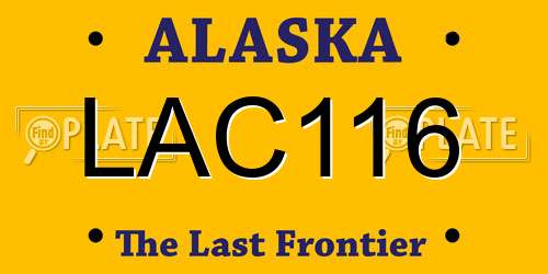 LAC116 Alaska License Plate
