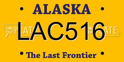 LAC516 Alaska License Plate