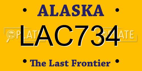 LAC734 Alaska License Plate