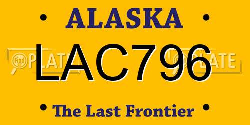 LAC796 Alaska License Plate