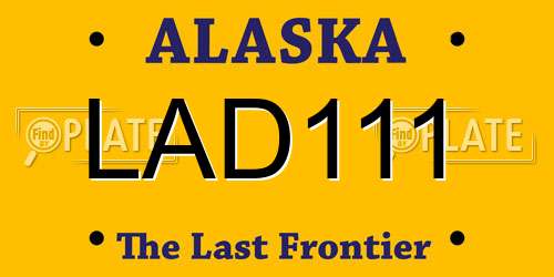 LAD111 Alaska License Plate