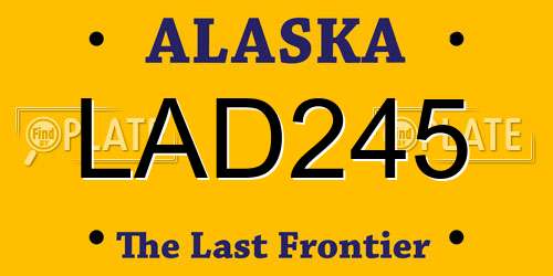 LAD245 Alaska License Plate