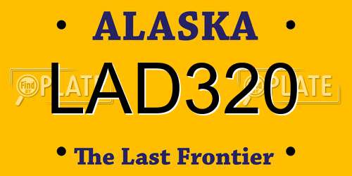 LAD320 Alaska License Plate