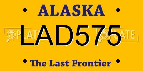 LAD575 Alaska License Plate