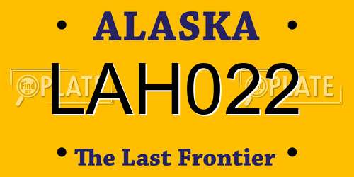 LAH022 Alaska License Plate