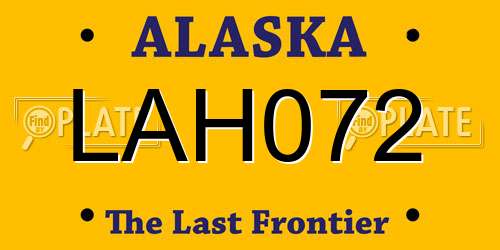 LAH072 Alaska License Plate