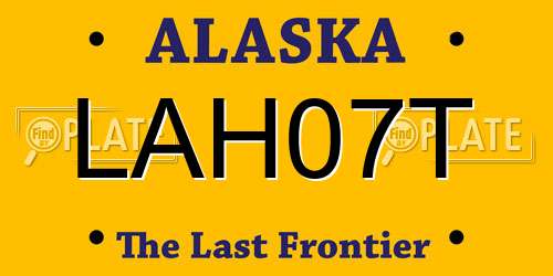 LAH07T Alaska License Plate