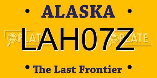 LAH07Z Alaska License Plate