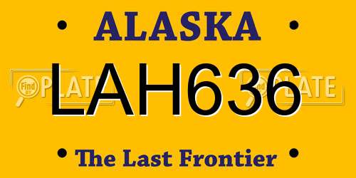 LAH636 Alaska License Plate