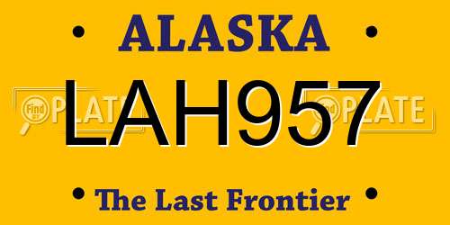 LAH957 Alaska License Plate