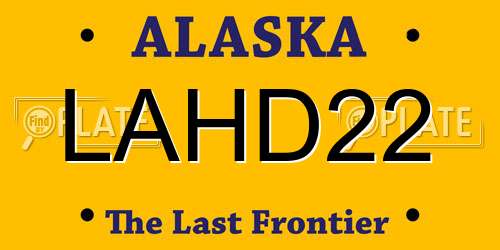 LAHD22 Alaska License Plate