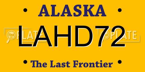 LAHD72 Alaska License Plate