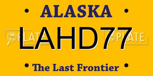 LAHD77 Alaska License Plate