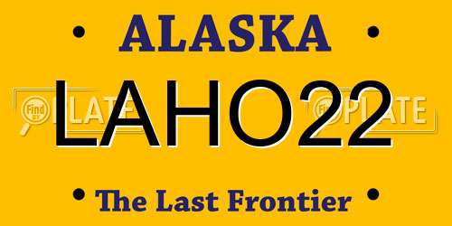 LAHO22 Alaska License Plate