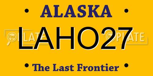LAHO27 Alaska License Plate