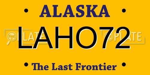 LAHO72 Alaska License Plate
