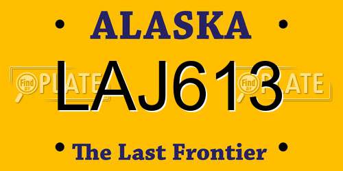 LAJ613 Alaska License Plate