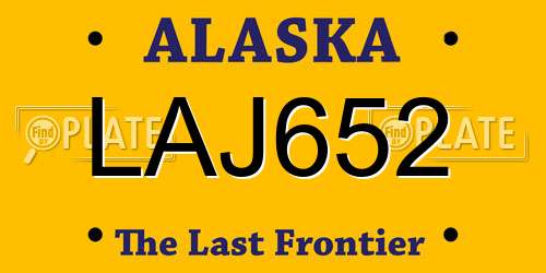 LAJ652 Alaska License Plate